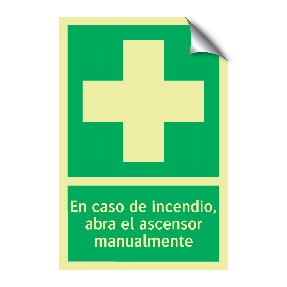 En caso de incendio, abra el ascensor manualmente
