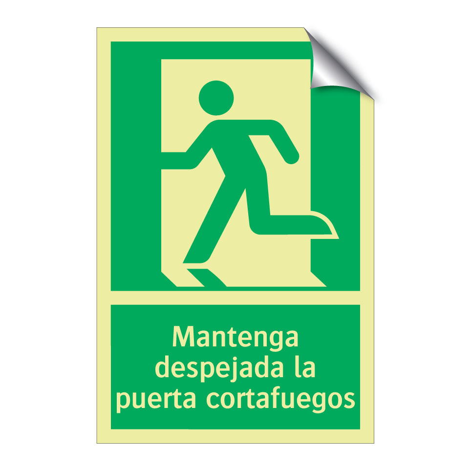 Mantenga despejada la puerta cortafuegos