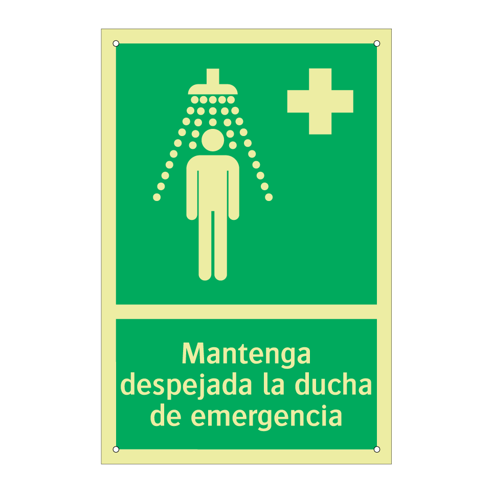 Mantenga despejada la ducha de emergencia