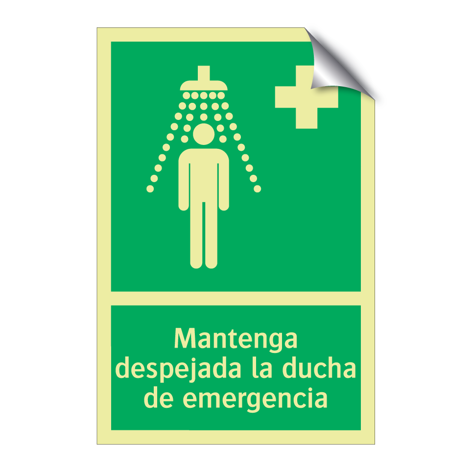 Mantenga despejada la ducha de emergencia