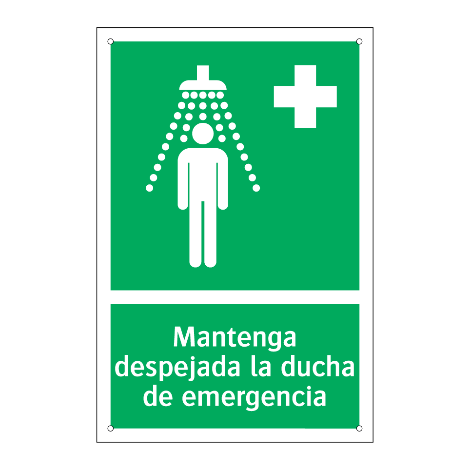 Mantenga despejada la ducha de emergencia