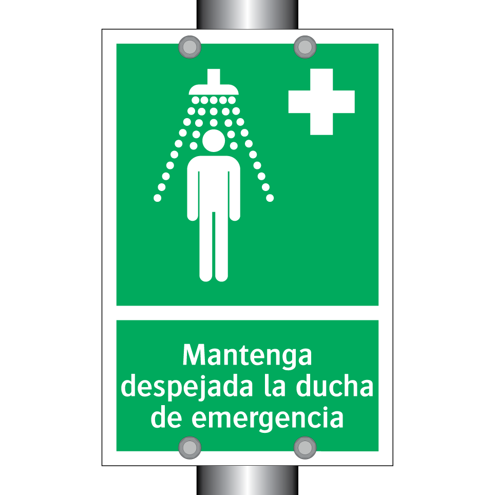 Mantenga despejada la ducha de emergencia
