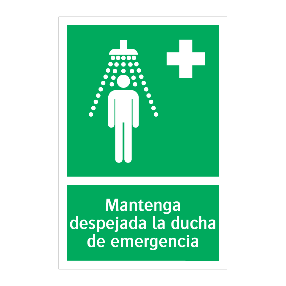 Mantenga despejada la ducha de emergencia