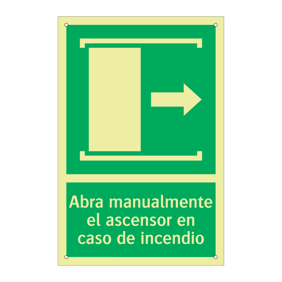 Abra manualmente el ascensor en caso de incendio
