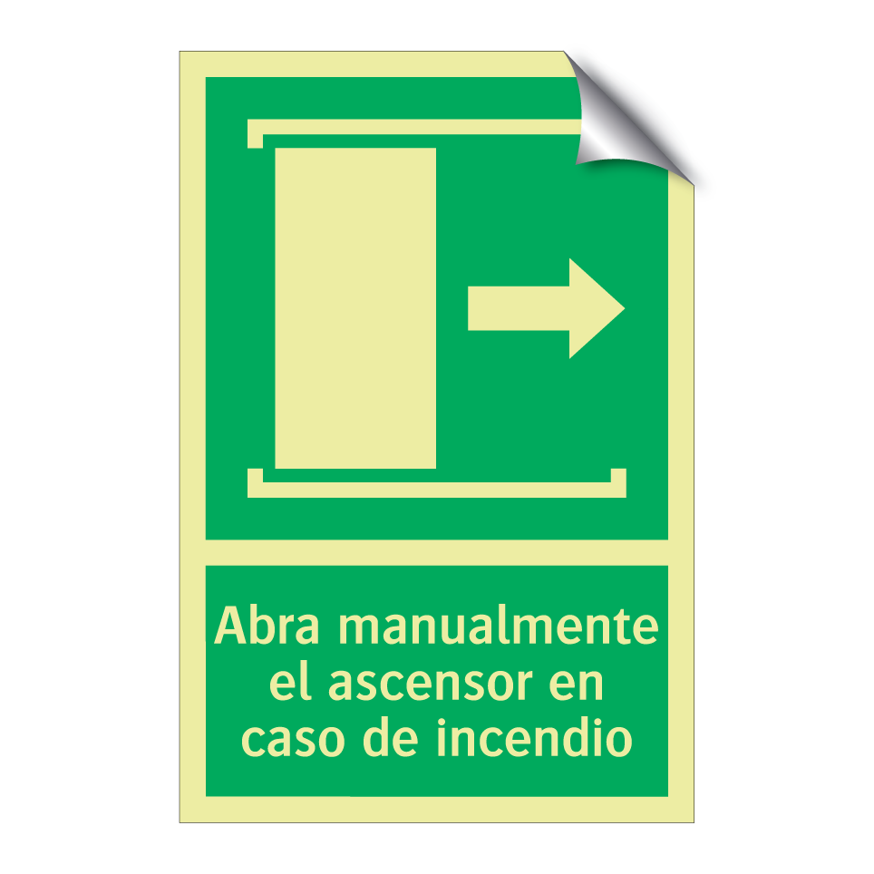 Abra manualmente el ascensor en caso de incendio