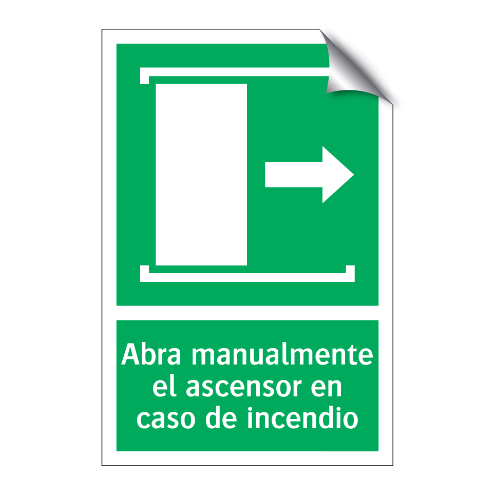 Abra manualmente el ascensor en caso de incendio