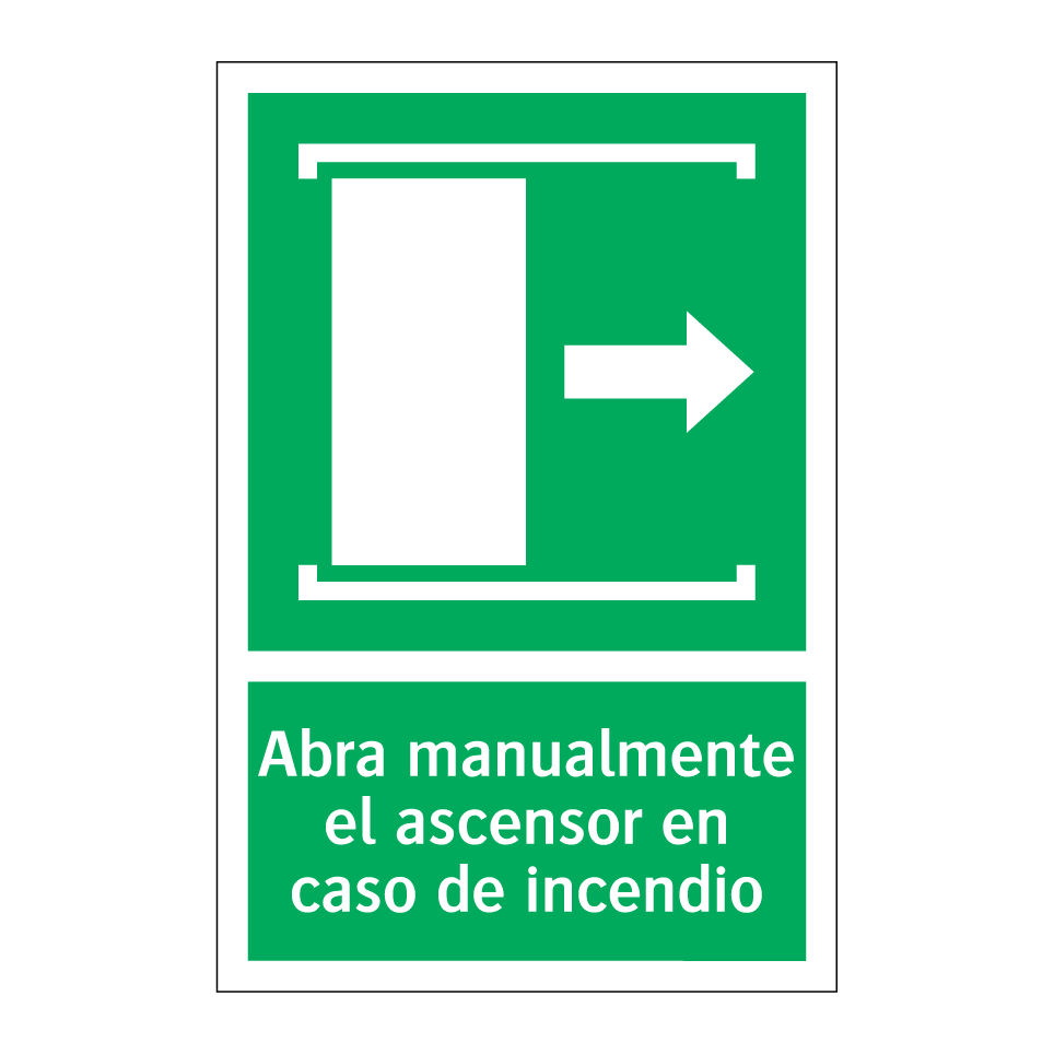 Abra manualmente el ascensor en caso de incendio