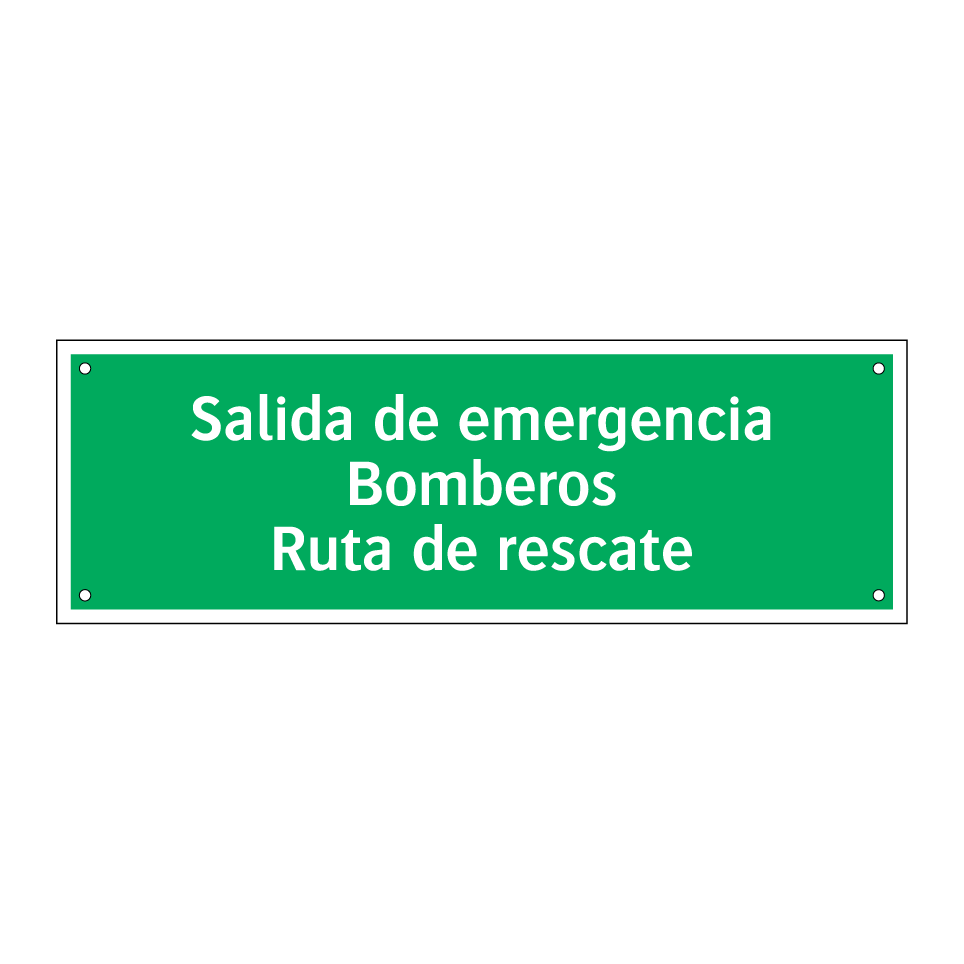 Salida de emergencia Bomberos Ruta de rescate
