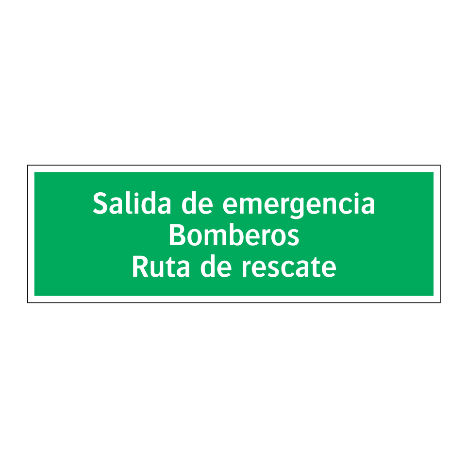 Salida de emergencia Bomberos Ruta de rescate