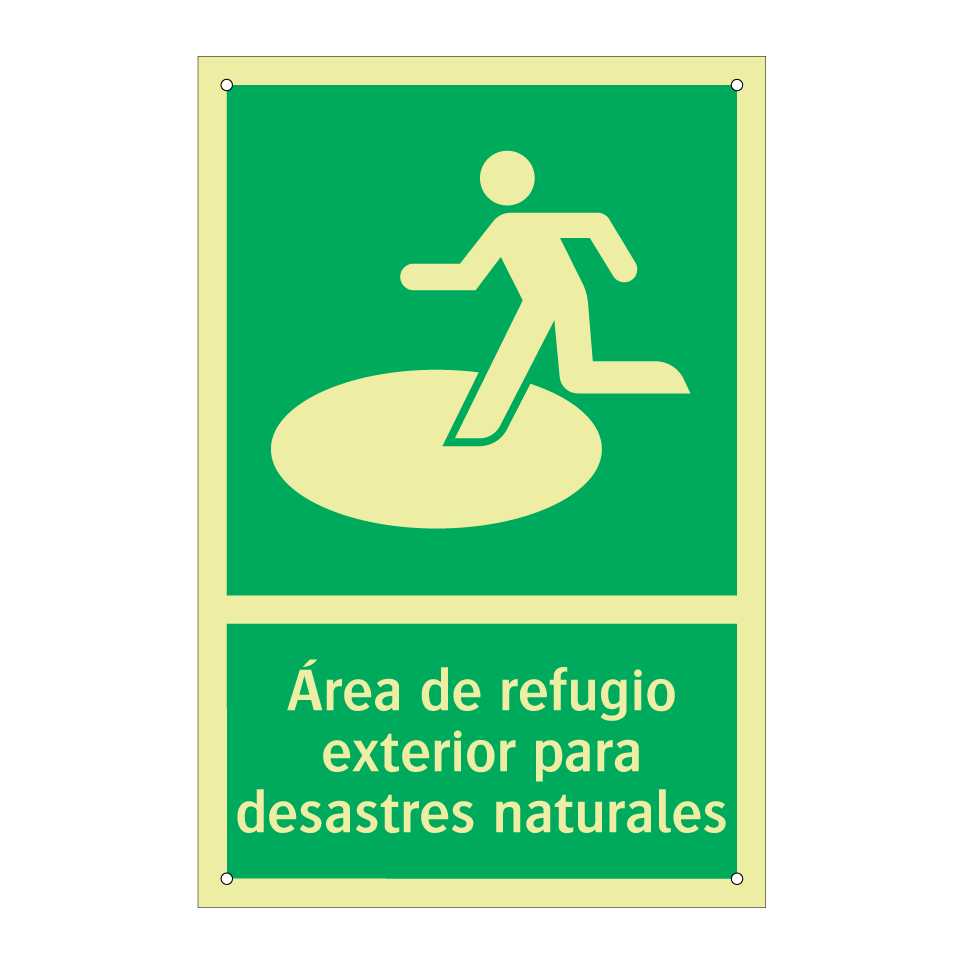 Área de refugio exterior para desastres naturales