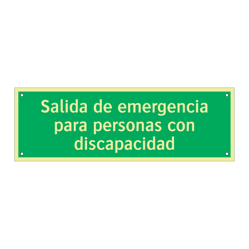 Salida de emergencia para personas con discapacidad