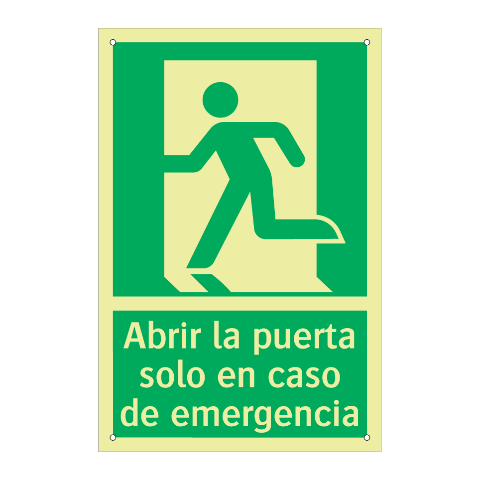 Abrir la puerta solo en caso de emergencia