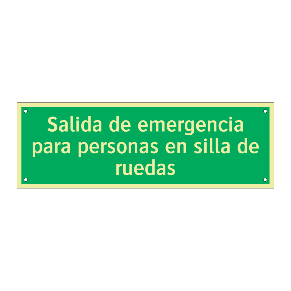 Salida de emergencia para personas en silla de ruedas