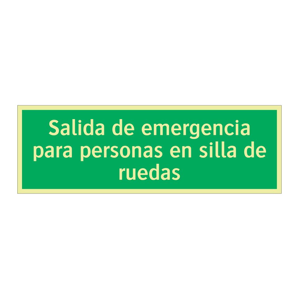 Salida de emergencia para personas en silla de ruedas