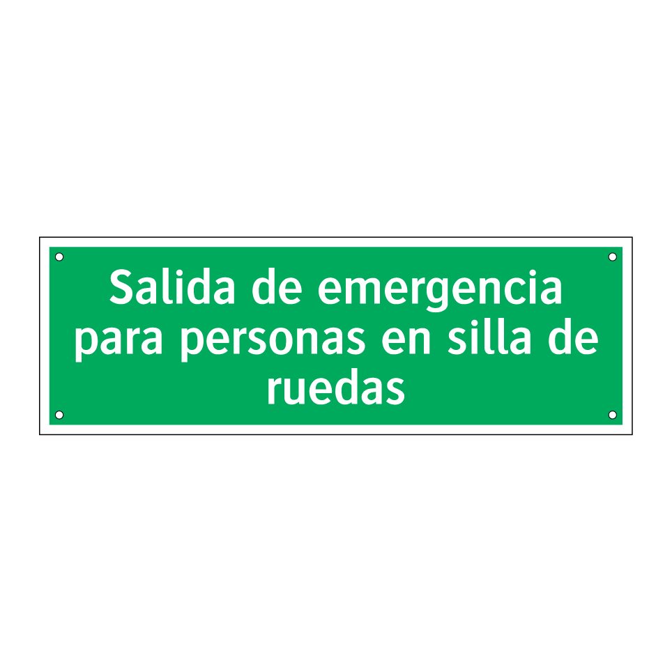 Salida de emergencia para personas en silla de ruedas