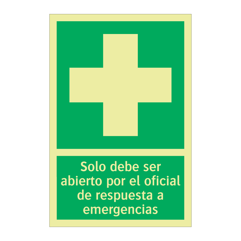 Solo debe ser abierto por el oficial de respuesta a emergencias