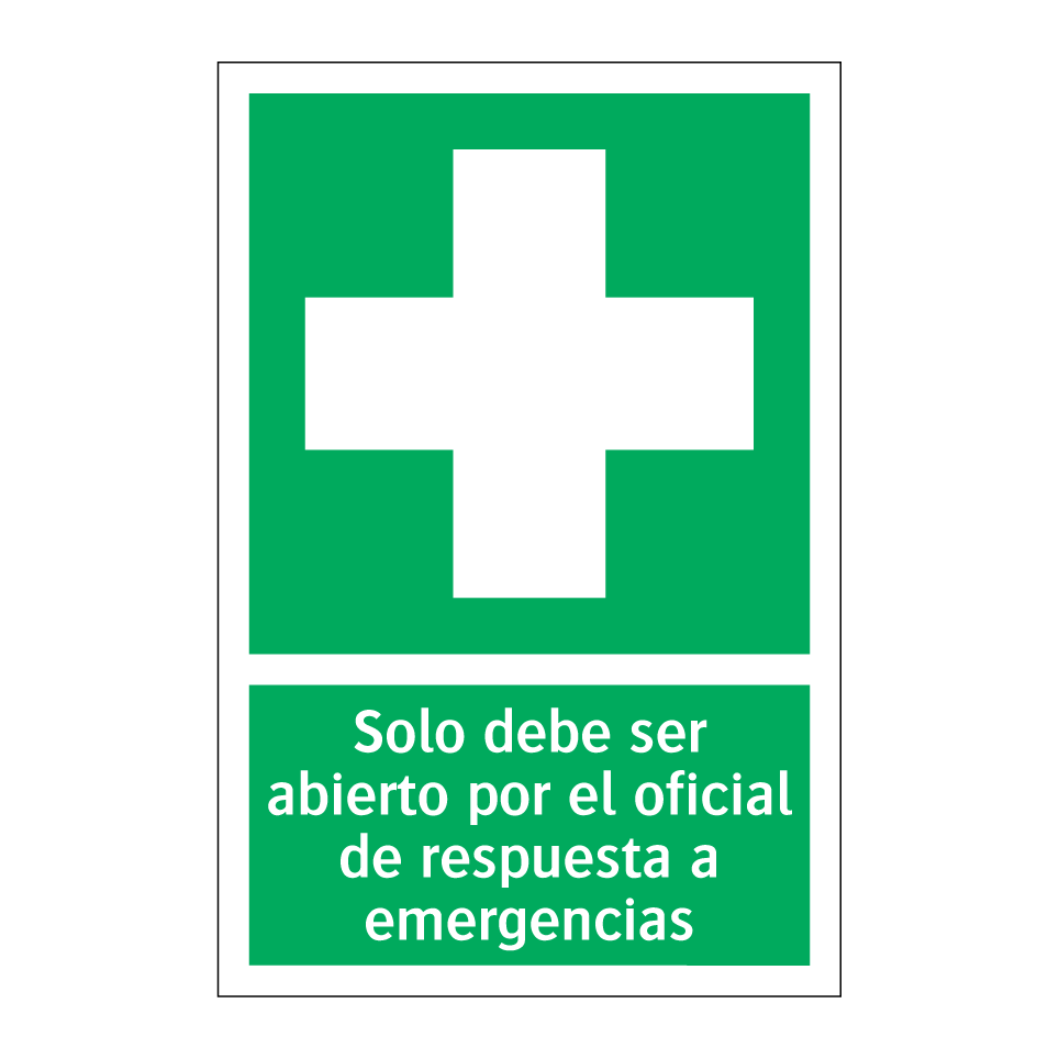 Solo debe ser abierto por el oficial de respuesta a emergencias