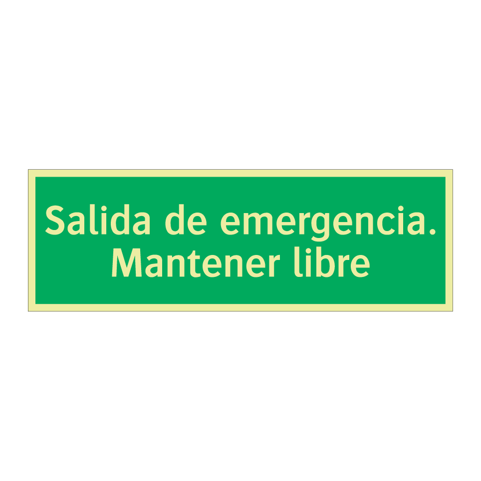 Salida de emergencia. Mantener libre