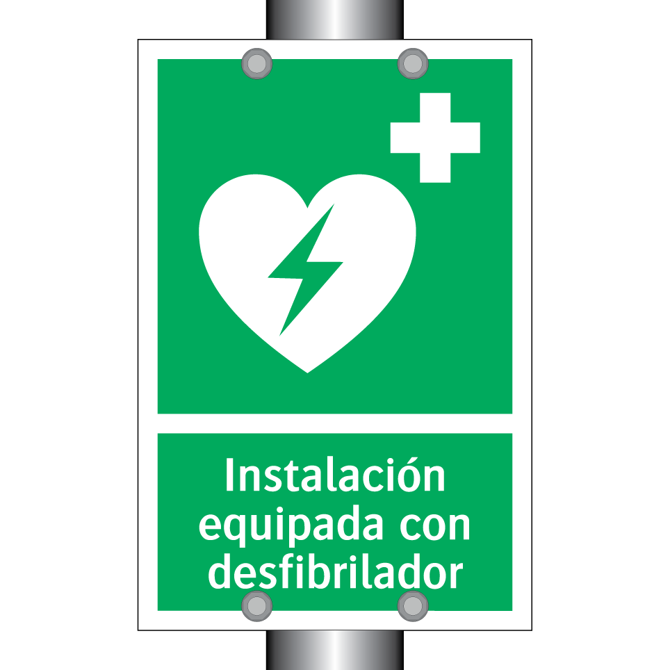 Instalación equipada con desfibrilador