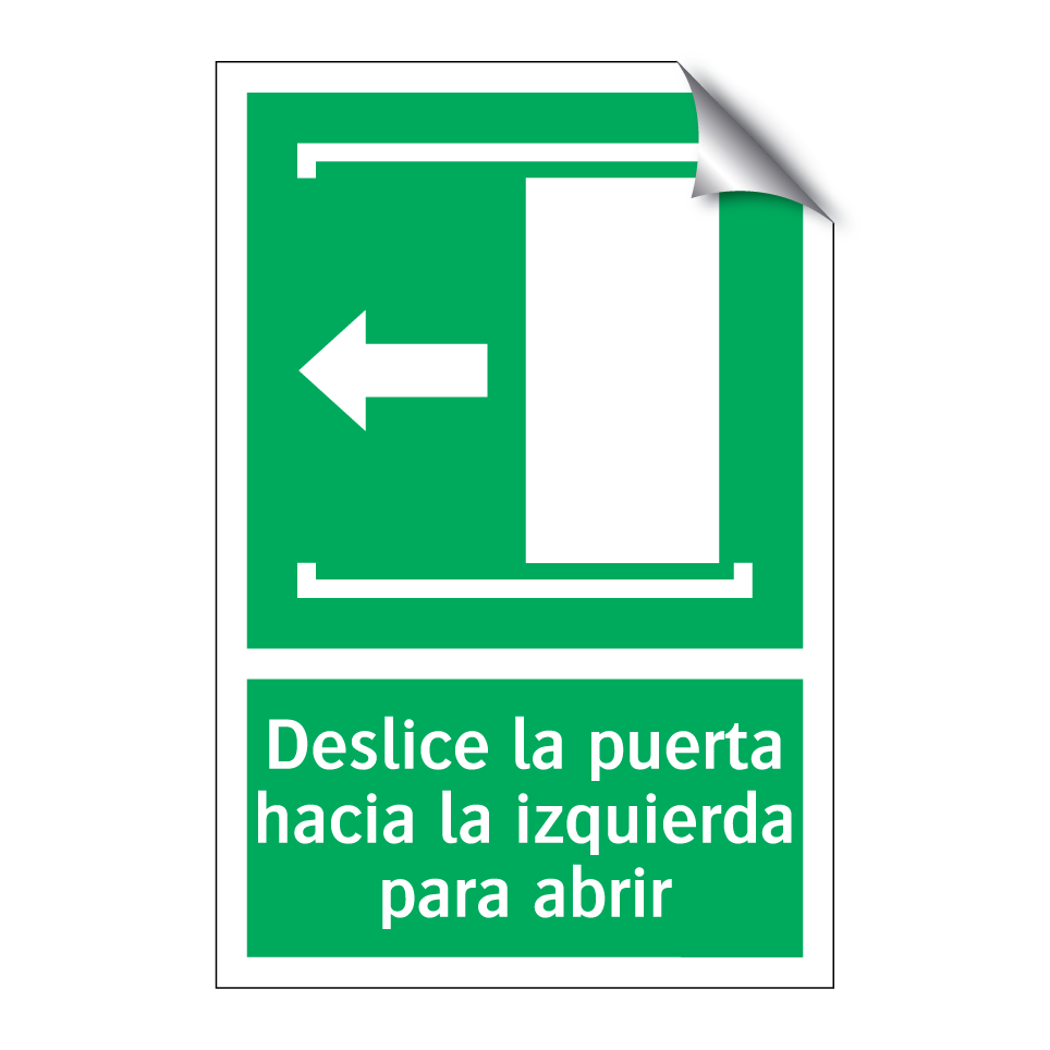 Deslice la puerta hacia la izquierda para abrir