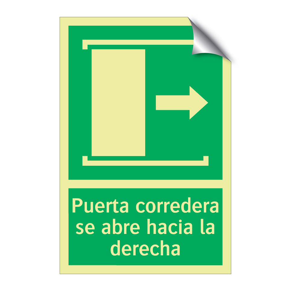 Puerta corredera se abre hacia la derecha