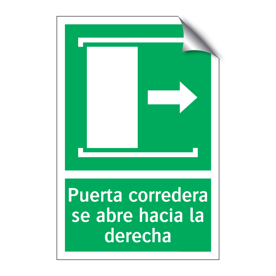 Puerta corredera se abre hacia la derecha
