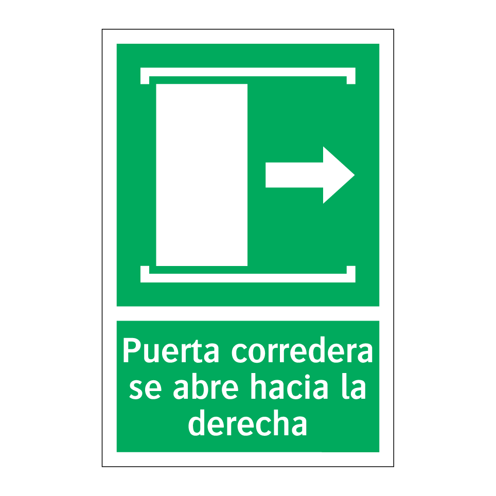 Puerta corredera se abre hacia la derecha