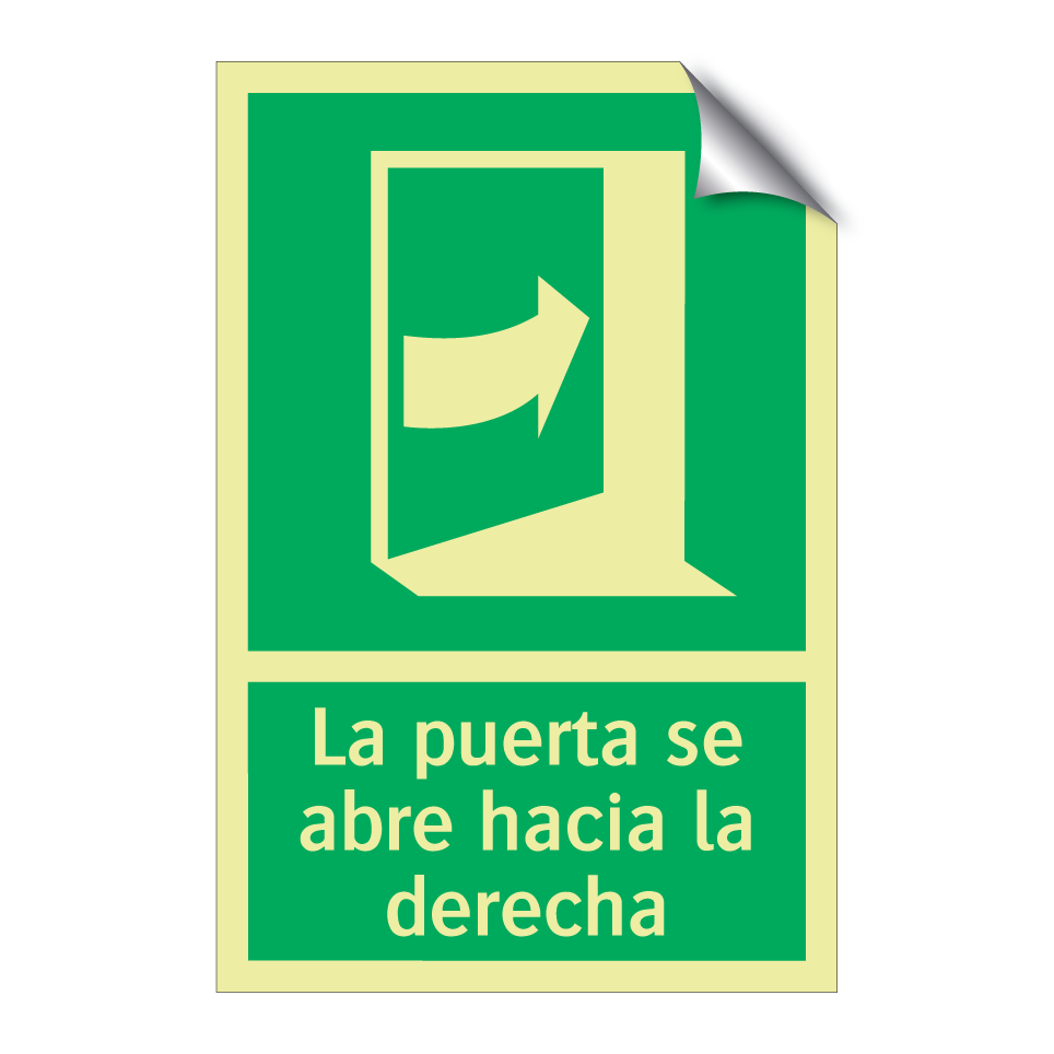 La puerta se abre hacia la derecha