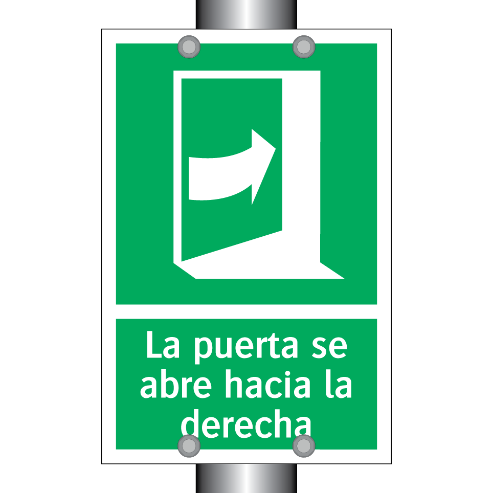 La puerta se abre hacia la derecha