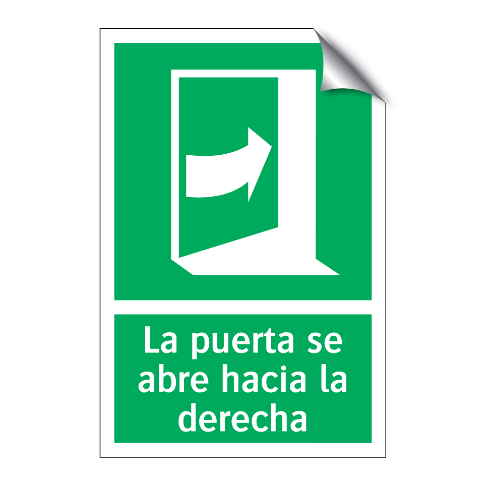 La puerta se abre hacia la derecha