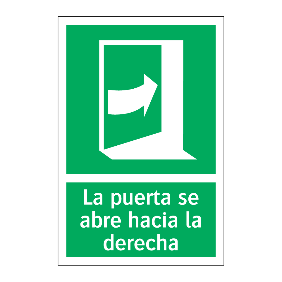 La puerta se abre hacia la derecha
