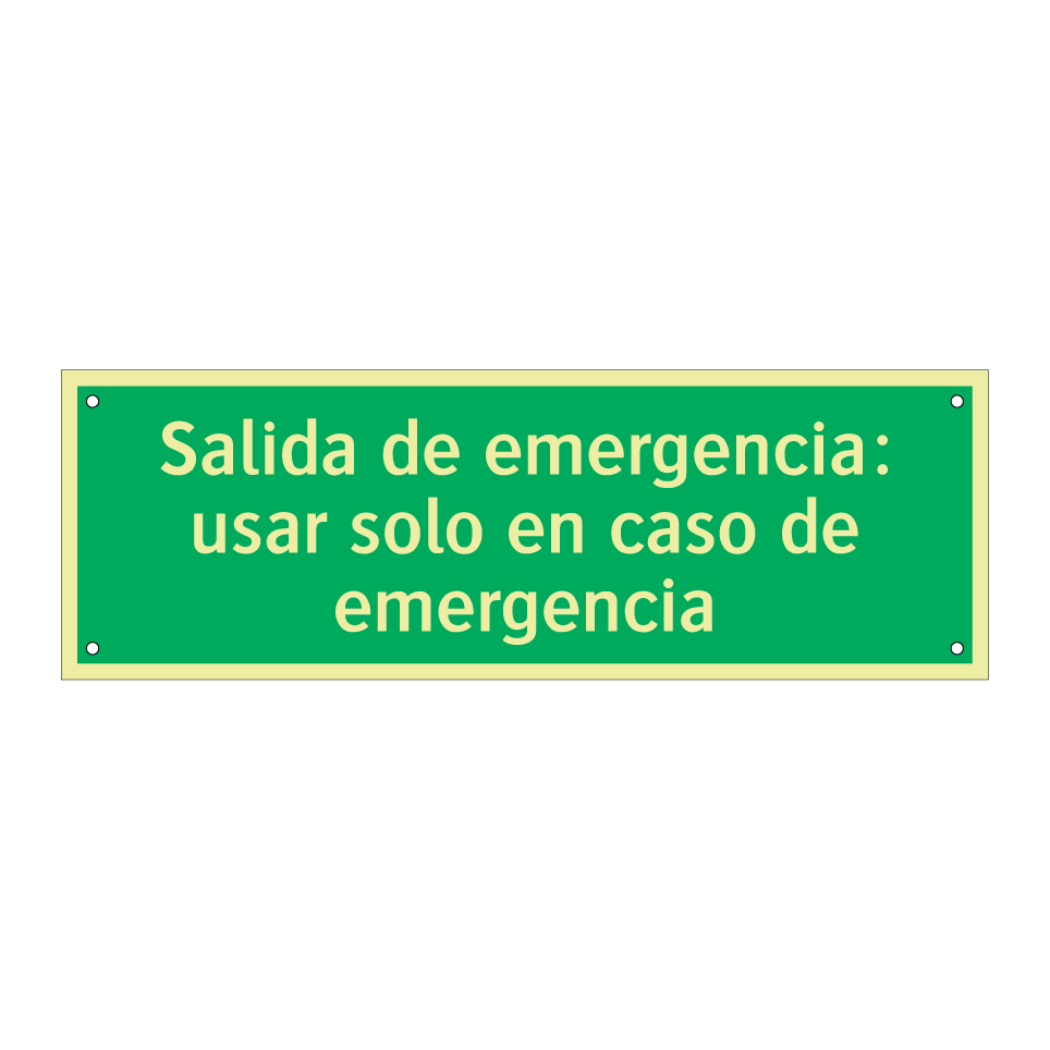 Salida de emergencia: usar solo en caso de emergencia
