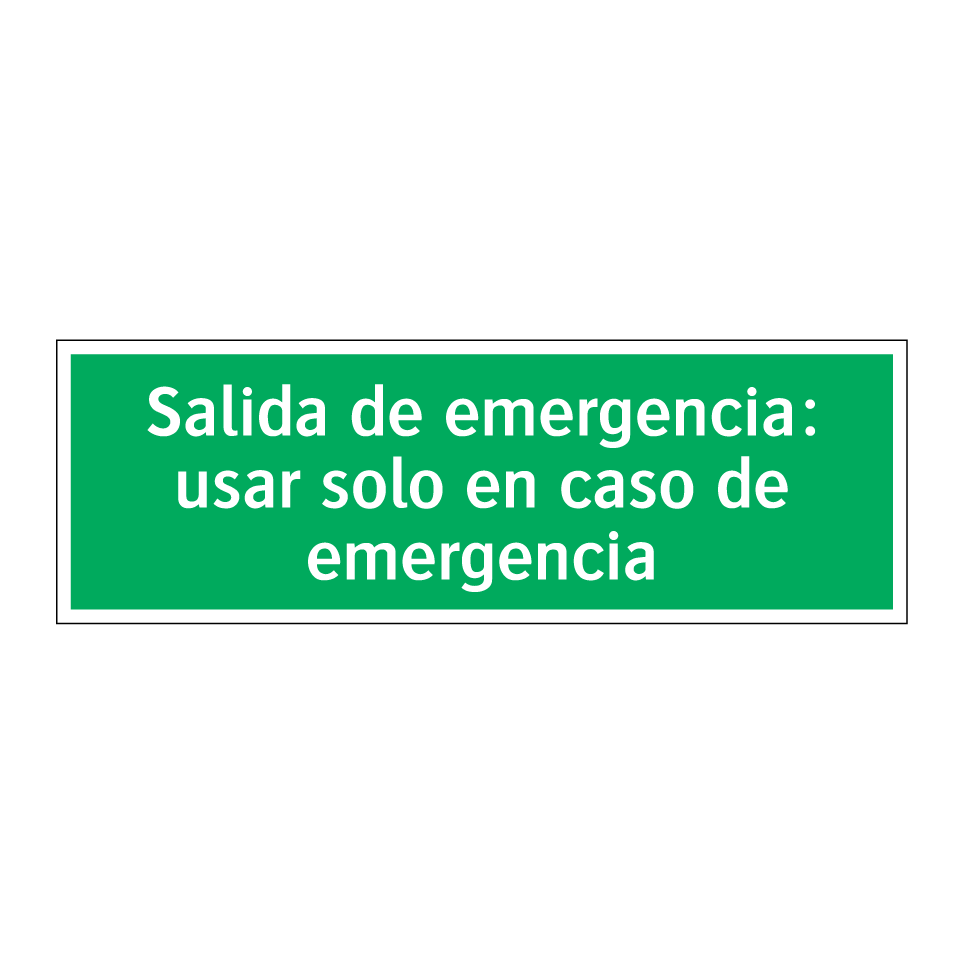 Salida de emergencia: usar solo en caso de emergencia