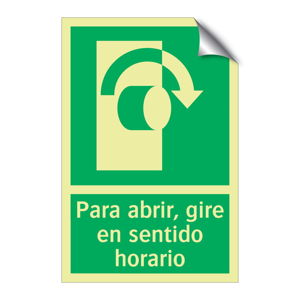 Para abrir, gire en sentido horario