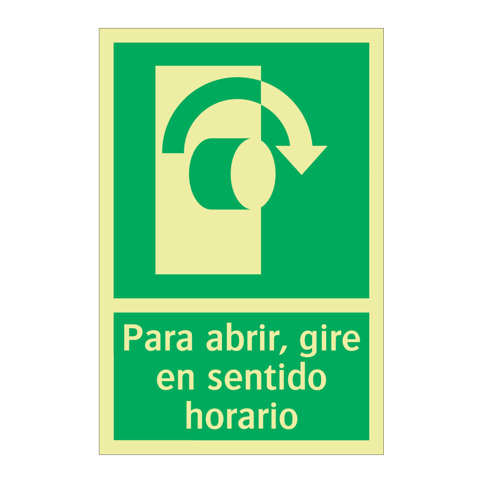 Para abrir, gire en sentido horario