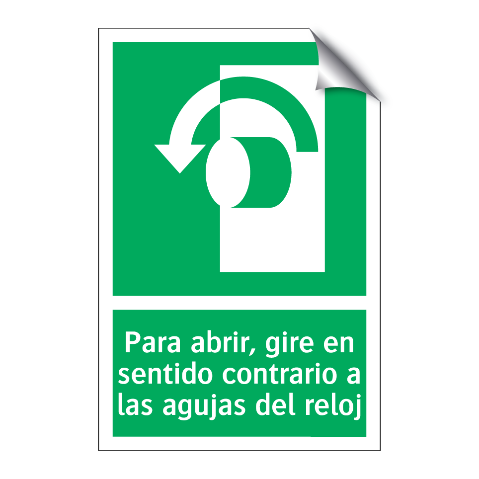Para abrir, gire en sentido contrario a las agujas del reloj