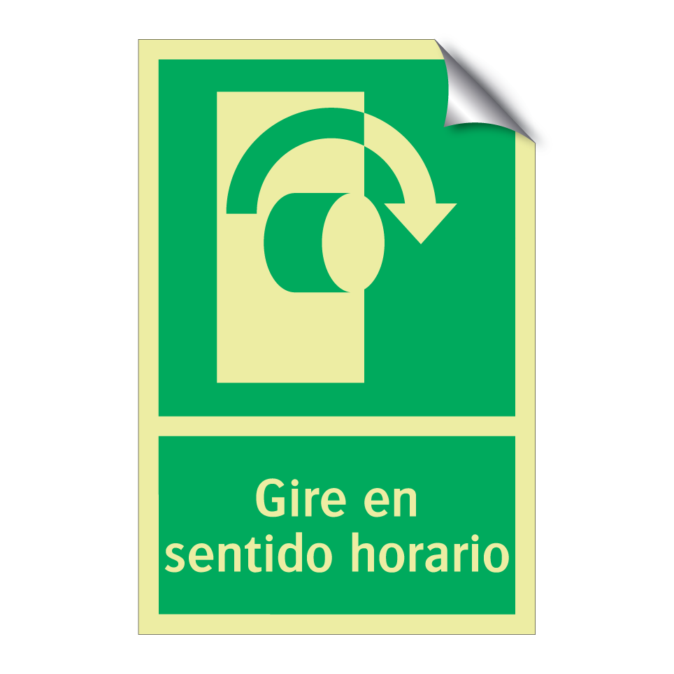 Gire en sentido horario