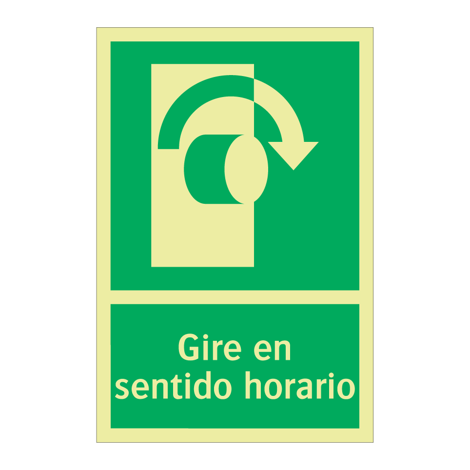 Gire en sentido horario