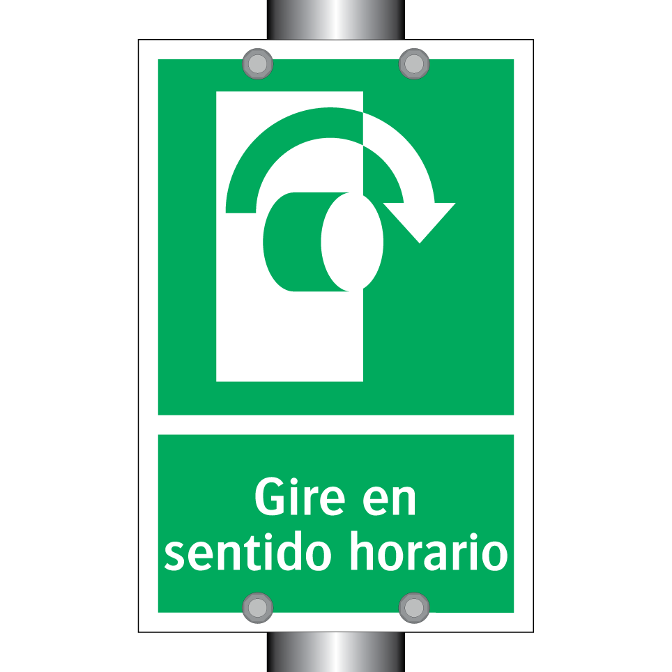 Gire en sentido horario