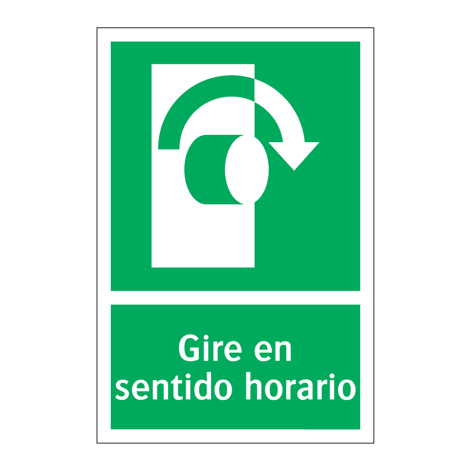 Gire en sentido horario