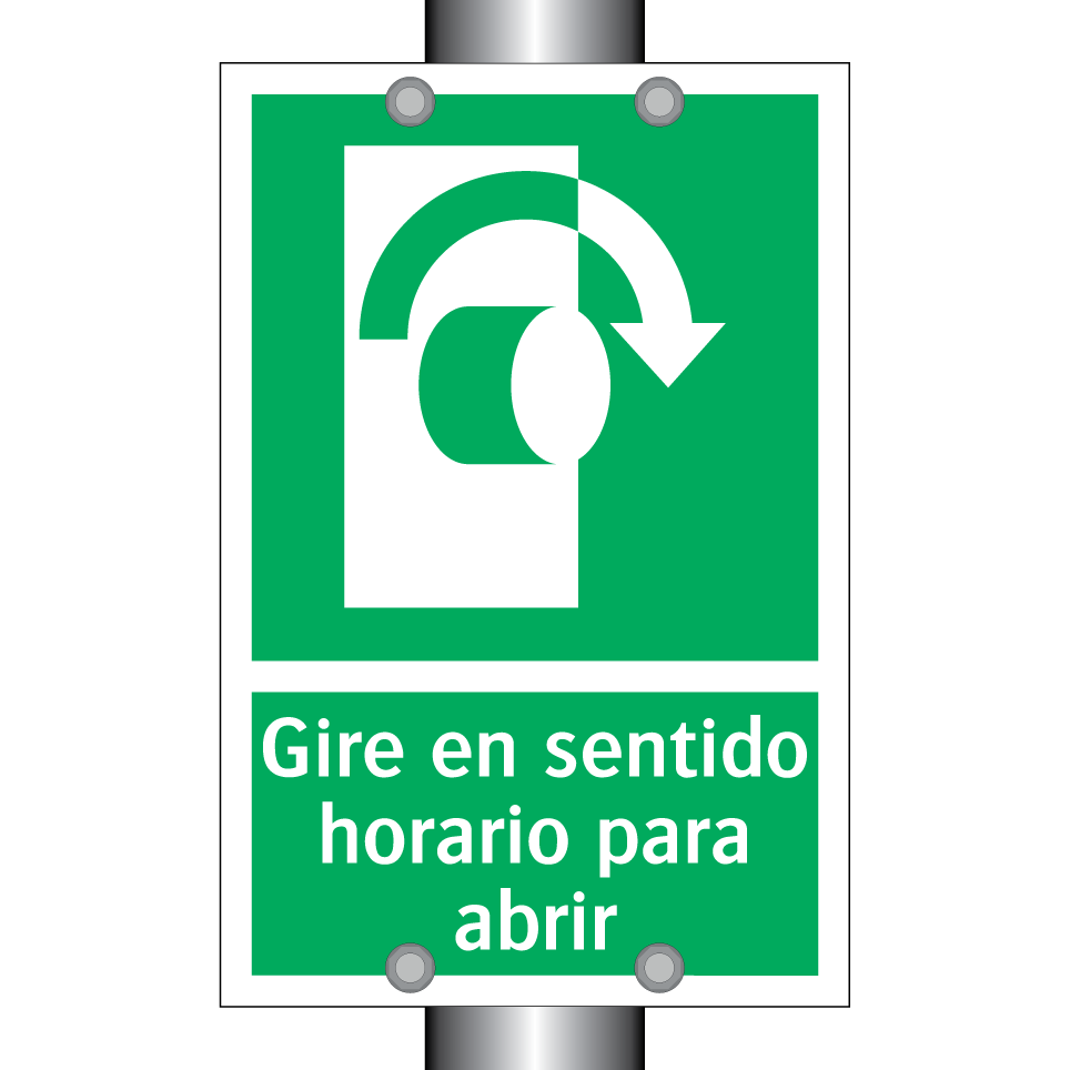 Gire en sentido horario para abrir