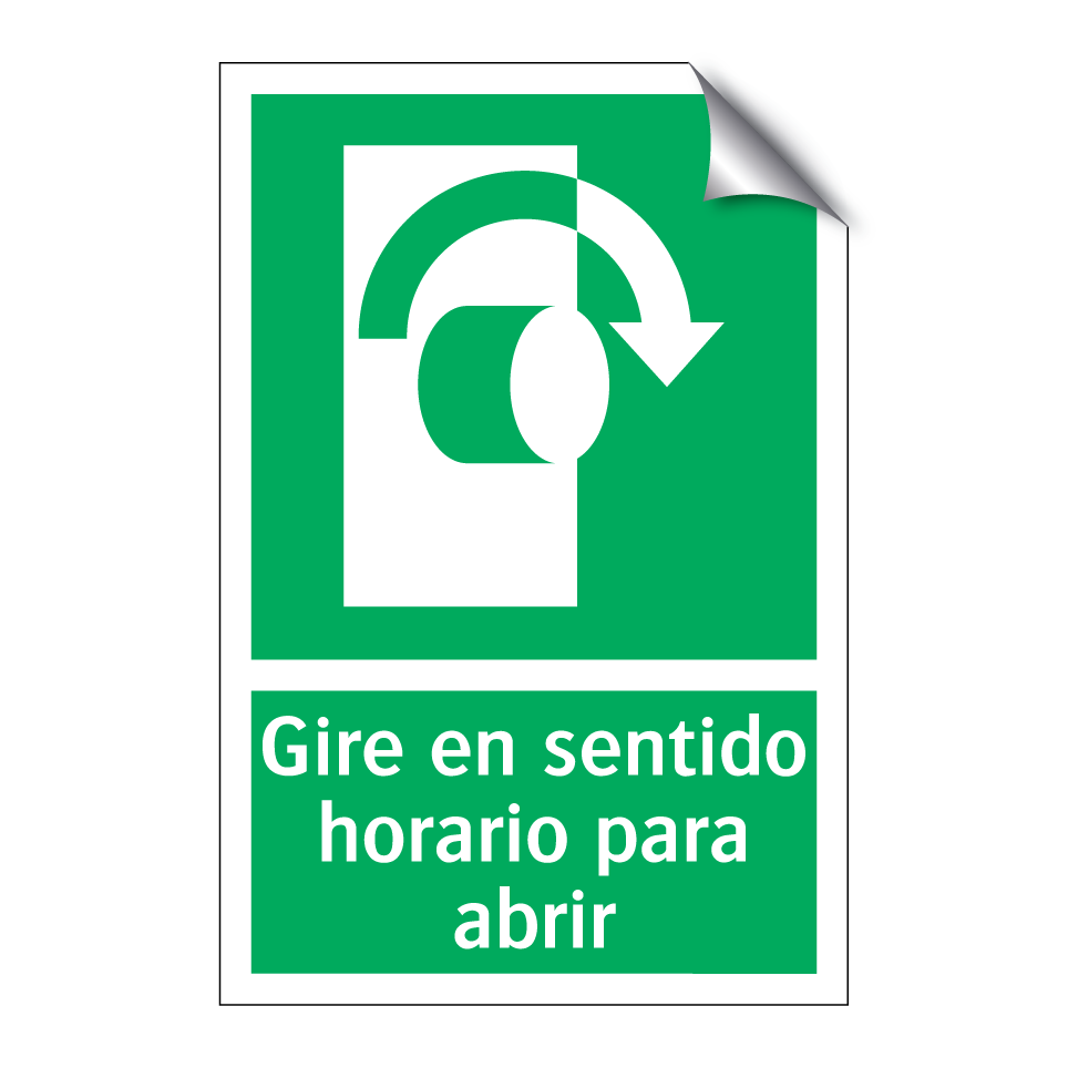 Gire en sentido horario para abrir