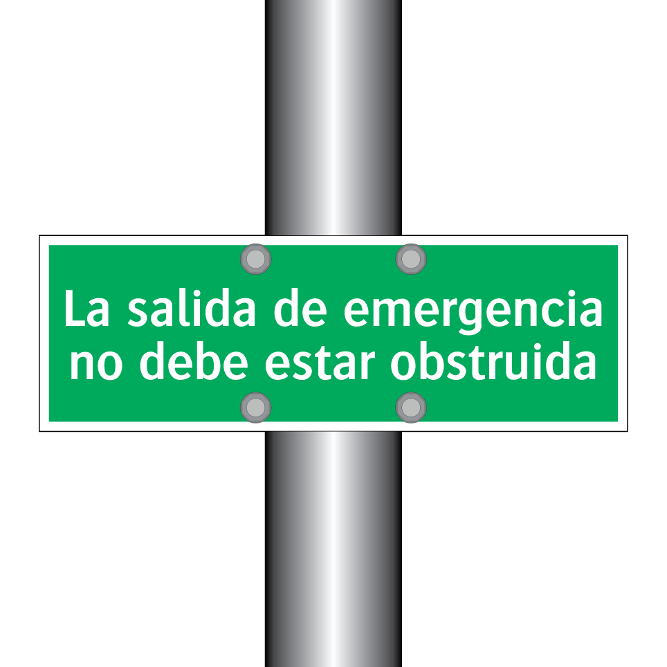 La salida de emergencia no debe estar obstruida