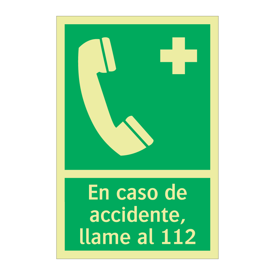 En caso de accidente, llame al 112