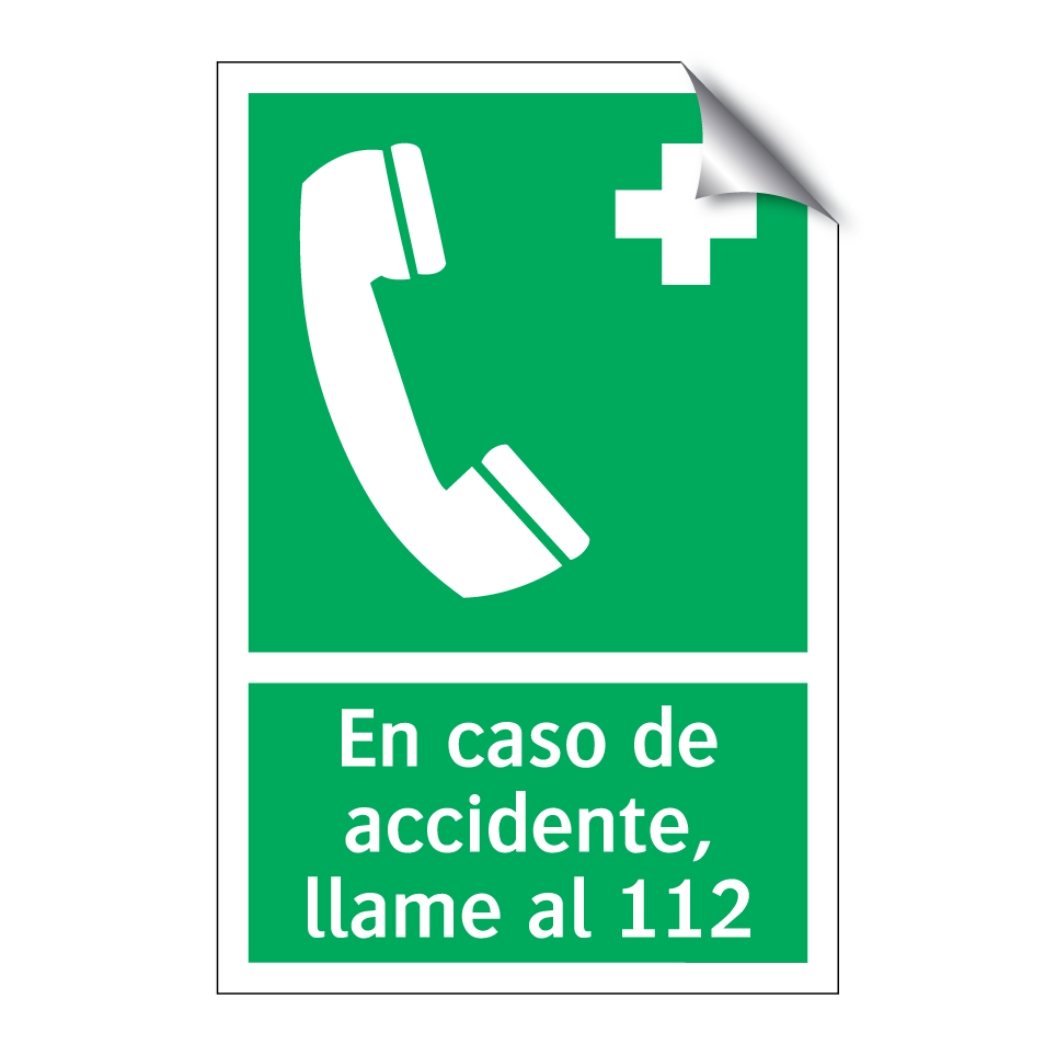 En caso de accidente, llame al 112