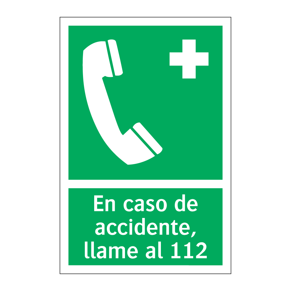 En caso de accidente, llame al 112