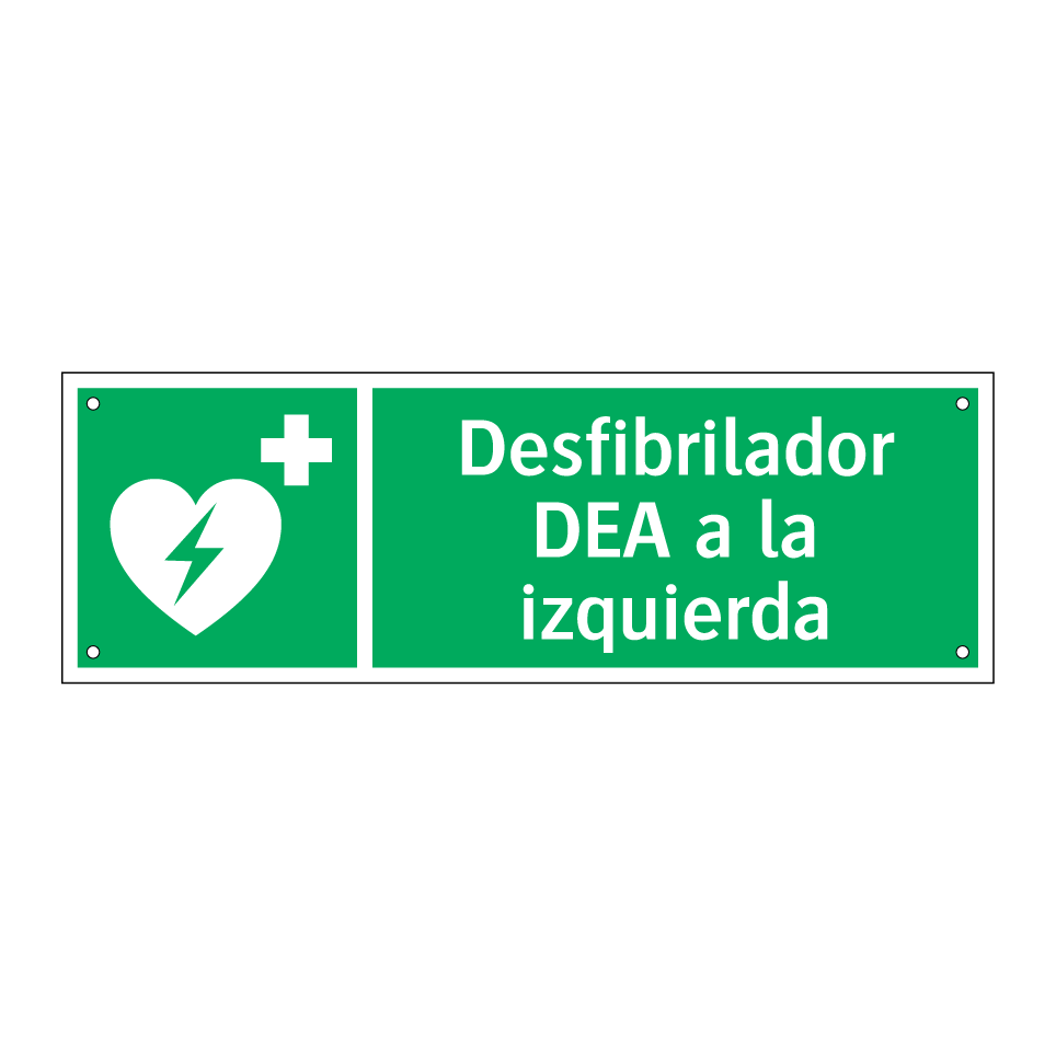 Desfibrilador DEA a la izquierda