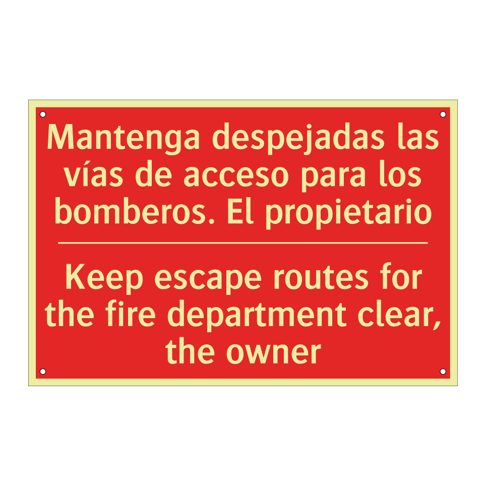 Mantenga despejadas las vías /.../ - Keep escape routes for the /.../