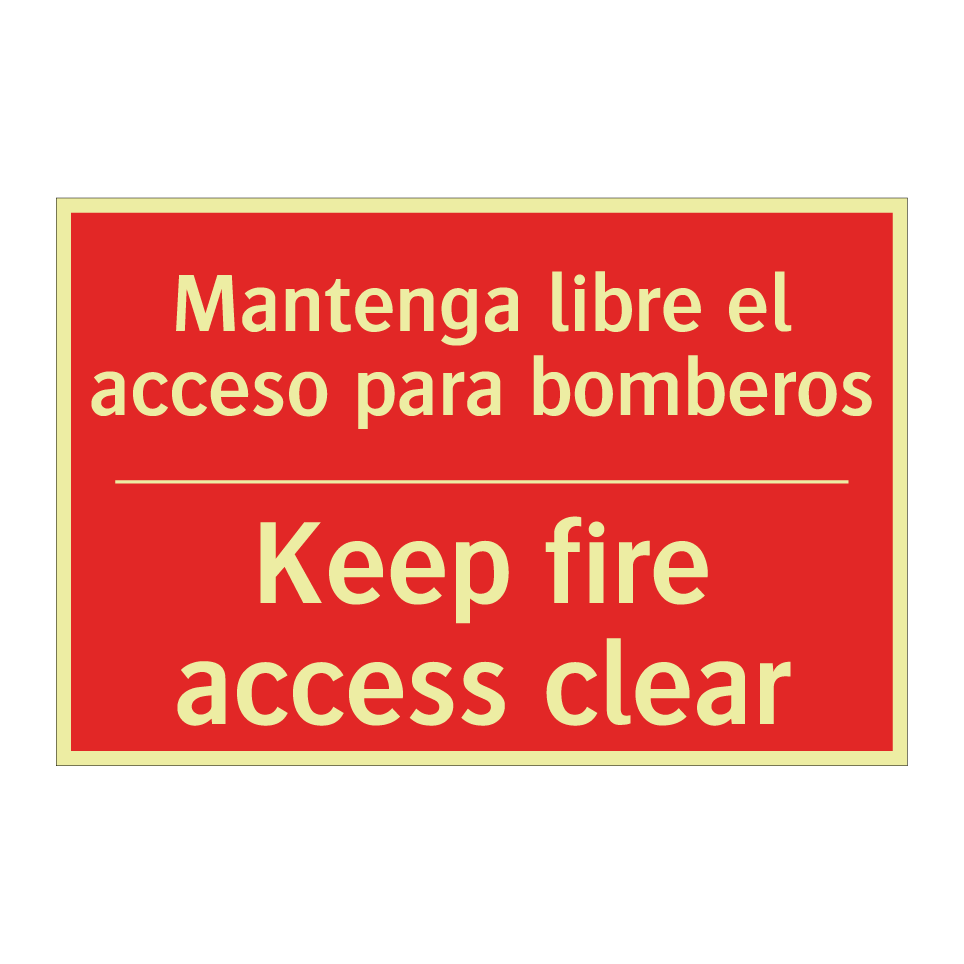 Mantenga libre el acceso para /.../ - Keep fire access clear