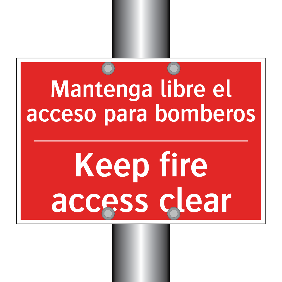 Mantenga libre el acceso para /.../ - Keep fire access clear